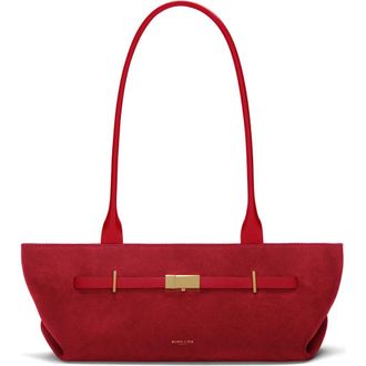 DeMellier The New York Leather Shoulder Bag in Berry Red/Berry Red at Nordstrom