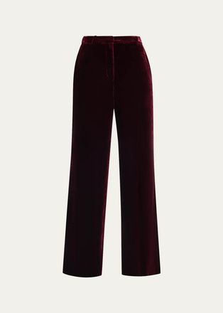 L'agence Pilar Velvet Wide-Leg Pants