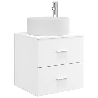 vidaXL Vanidad Con Lavabo De Pared Blanco 49,5 X 44,5 X 65,5 Cm Vidaxl