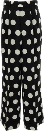 Junya Watanabe Black White Polka Dot Wide-Leg Pants