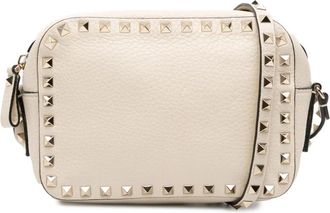 Valentino Pre-owned Cross Body Bags, female, White, Size: ONE SIZE Pre-owned Studded Crossbody Bag