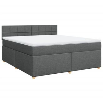 vidaXL Vidaxl - Cama Box Spring Con Colch&oacute;n Tela Gris Oscuro 180x200 Cm