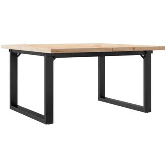 vidaXL Vidaxl - Mesa de centro marco o madera maciza pino y acero 80x80x45,5 cm