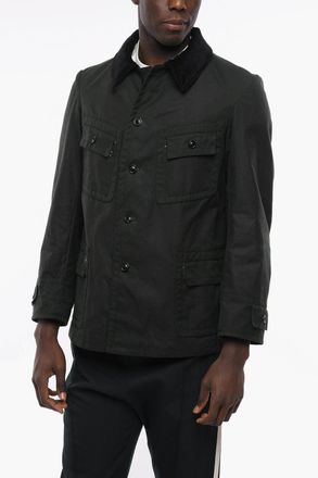 Maison Margiela MM4 Cotton Jacket with Ribbed Velour Collar Maison Margiela
