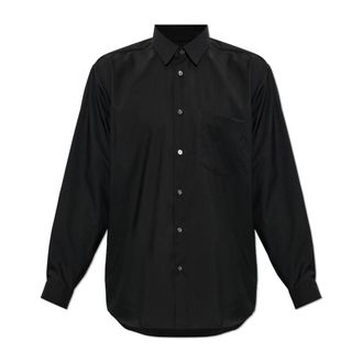 Comme Des Gar&ccedil;ons Camicia Larga Classica in Lana Liscia - - Shirts - Uomo - Nero - M