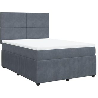 vidaXL Vidaxl - Cama Box Spring Con Colch&oacute;n Terciopelo Gris Oscuro 140x200 Cm