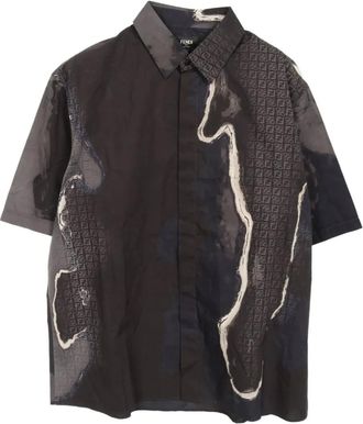 Fendi 2010s FF Karligraphy overhemd - Bruin
