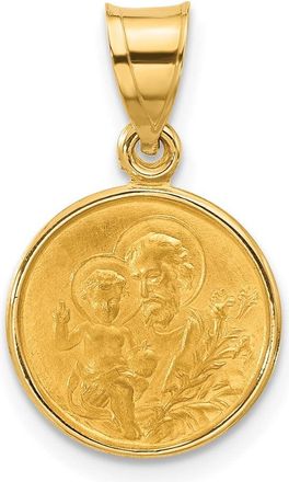 Diamond2Deal 14k Yellow Gold Polished and Satin Solid St Joseph Medal
