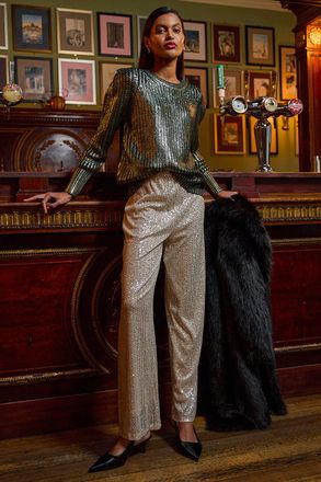Roman Metallic Crew Neck Knit Jumper