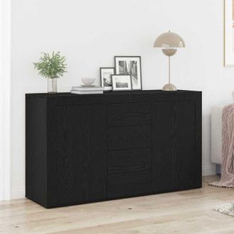 vidaXL Credenza Rovere nero 120 x 36 x 69 cm Legno multistrato - Vidaxl