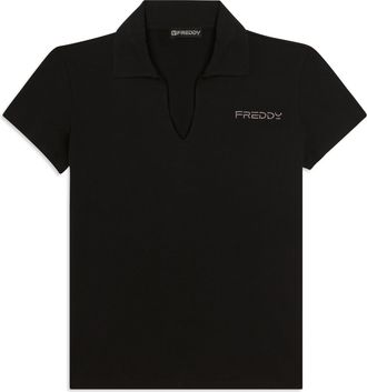 Freddy T-shirt Manica Corta con Scollo a V e Collo a Camicia