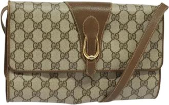Gucci Pre-owned Leather gucci-bags - Dames - Vintage Schoudertas - Beige - ONE Size - Leer - Vintage
