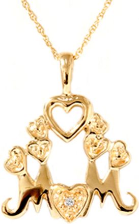Pompeii3 Diamond Mom Pendant Necklace in White, Yellow, or Rose Gold