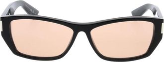 Saint Laurent 57mm Acetate Semi-Shield Zonnebril - unisex - Accessoires - Zwart - Maat: ONE Size