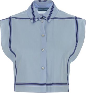 Prada Blue Regular Stripes Shirt