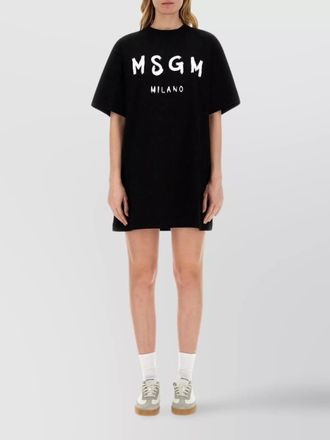 Msgm cotton logo print mini dress