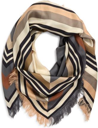 Echo Half and Half Silk Scarf in Charcoal at Nordstrom