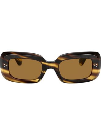 Oliver Peoples Occhiali da sole rettangolari Saurine - Marrone