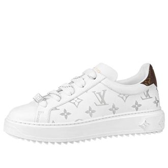 Louis Vuitton (WMNS) LOUIS VUITTON Time Out Sneakers White with Silver Monogram 1A9HB7