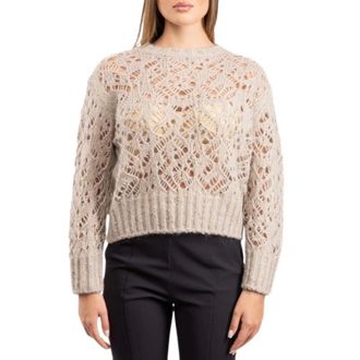 Max Mara Ronde hals gebreid - Dames - Ronde hals truien - Beige - L - Truien & Vesten