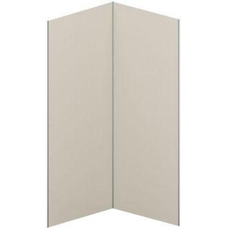 Vente-Unique Pannello per parete da doccia effetto avorio in alluminio con profili 2 x L90 x H210 cm - Lotto di 2 - ITZIAR