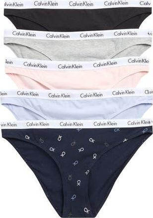 Calvin Klein Logo Bikini - Pack of 5 in P7A/Ub1/Tkf/2Nt at Nordstrom Rack, Size Small