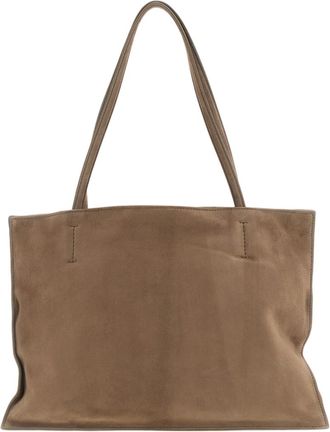 Maeden Brown Yumi Double-Zip Suede Sling Shoulder Bag