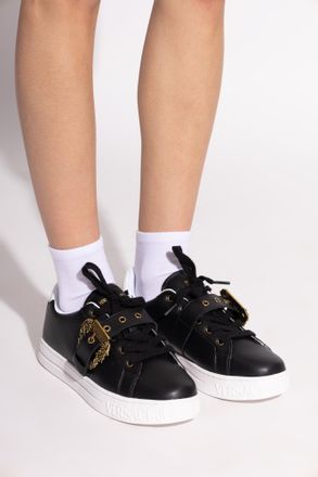 Versace Jeans Couture Sports Shoes With Decorative Buckle, Womens, Black
