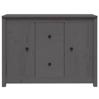 Berkfield Home Sideboard Grey 100x35x74 cm Solid Wood Pine | Size: 100 x 35 x 74 cm