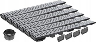OEM Drenaje Lineal H55 Rejilla Galvanizada Hasta 1,5 Toneladas A15 Set 6m Aquer