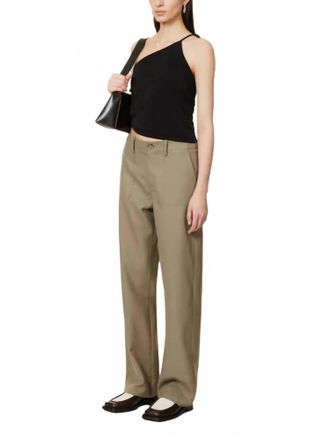 Musier Paris Judith High-Rise Regular-Fit Woven Pants In Khaki