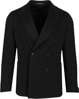 Tagliatore Montecarlo Double-breasted Jacket - Heren - Blazers - Zwart - XL - Wol - Jassen