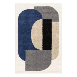 Sweeek Alfombra interior shaggy de motivos geom&eacute;tricos multicolor