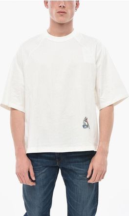 Bottega Veneta Crewneck Solid-Color T-Shirt with Embroidery size S