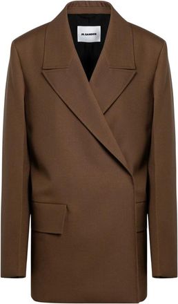 Jil Sander Jassen, Dames, Bruin, S, Dubbelborstig Jas