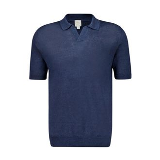 120% Lino Heren, Tops, Blauw, Maat: 2XL Linnen