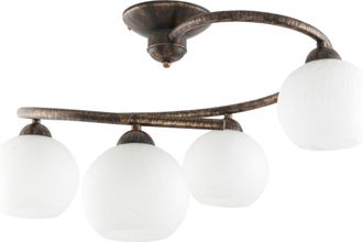 OEM L&aacute;mpara De Techo Negra, Oro Viejo, Pantalla Blanca, Ivan Negro 9-541