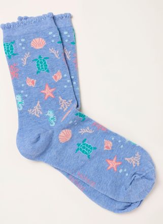 Fat Face FatFace Blue Sealife Socks
