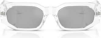 Versace 55mm Irregular Sunglasses in Transparent at Nordstrom