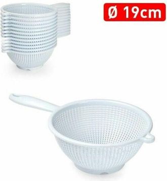 Trade Shop Trade Shop - Scolapasta Colino Setaccio Rotondo In Plastica Diametro 19cm Con Manico Cucina