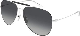 Gucci Aviator Zonnebril - Heren - Zonnebrillen - Grijs - 60 MM - Nylon - Accessoires