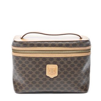Celine Pre-owned Womens Top Handle Toiletry Pouch - Brown - One Size