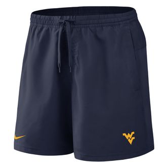Nike West Virginia Primetime Primary Logo Nike Mens Dri-FIT College Form Shorts in Blue | 045T41SWVN-8DV