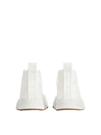 Bottega Veneta Womens Vulcan Canvas High-Top Sneakers White Shoes >