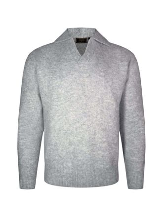 Siksilk Strickpullover SIKSILK Siksilk Pullover Knitted Polo Sweater, Herren, Gr. XL, grau, Obermaterial: 84% Polyester PES. 14% Polyacryl PAN. 2% Elasthan EL
