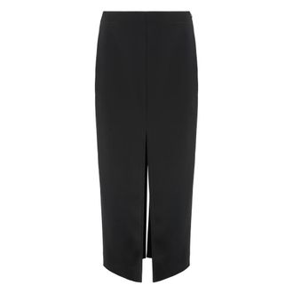 Bottega Veneta Midi Skirts, female, Black, XS, Wool Midi Skirt with Slits
