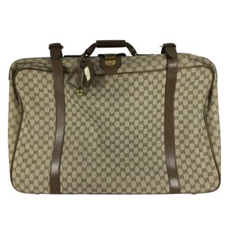 Gucci Beige Gg Supreme Leather Boston Bag (Pre-Owned)