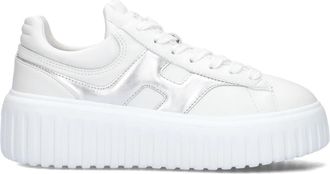 Hogan Low-Top Sneakers met H-Strepen - Dames - Sneakers - Wit - 38 1/2 EU - Leer - Schoenen