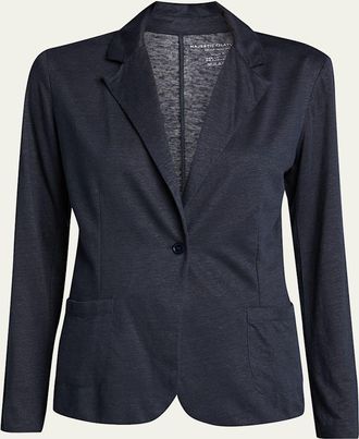 Majestic Filatures Stretch Linen One-Button Blazer
