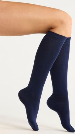 Nordstrom Knee High Merino Wool Blend Socks in Navy Peacoat at Nordstrom, Size 9